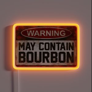 Warning May Contain Bourbon RGB Neon Sign