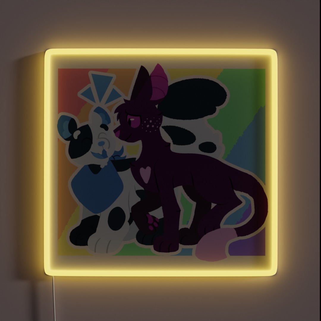 Warrior Cats Barley And Ravenpaw Pride V1 RGB Neon Sign Warrior Cats Barley And Ravenpaw Pride V1 RGB Neon Sign