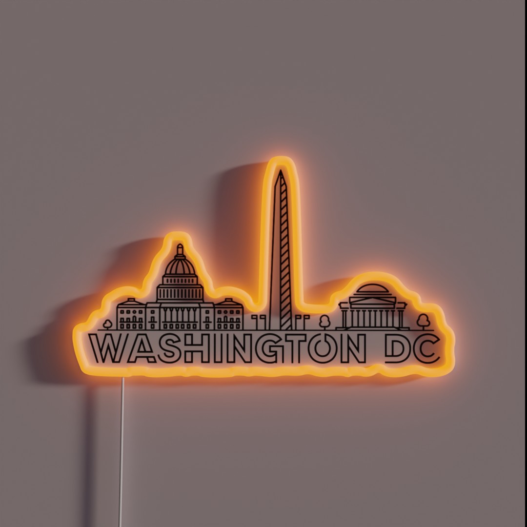 Washington DC City RGB Neon Sign Washington DC City RGB Neon Sign