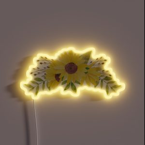 Water Colour Sunflower RGB Neon Sign