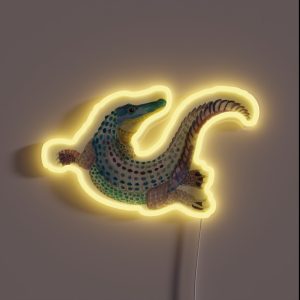 Watercolor Alligator RGB Neon Sign