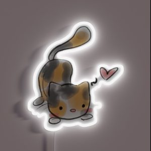Watercolor Calico Cat RGB Neon Sign Watercolor Calico Cat RGB Neon Sign