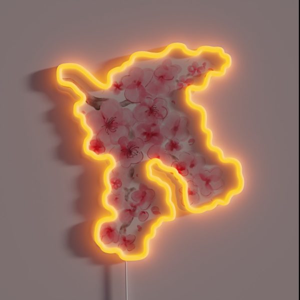 Watercolor Cherry Blossom RGB Neon Sign
