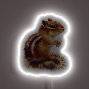 Watercolor Chipmunk Squirrel RGB Neon Sign Watercolor Chipmunk Squirrel RGB Neon Sign