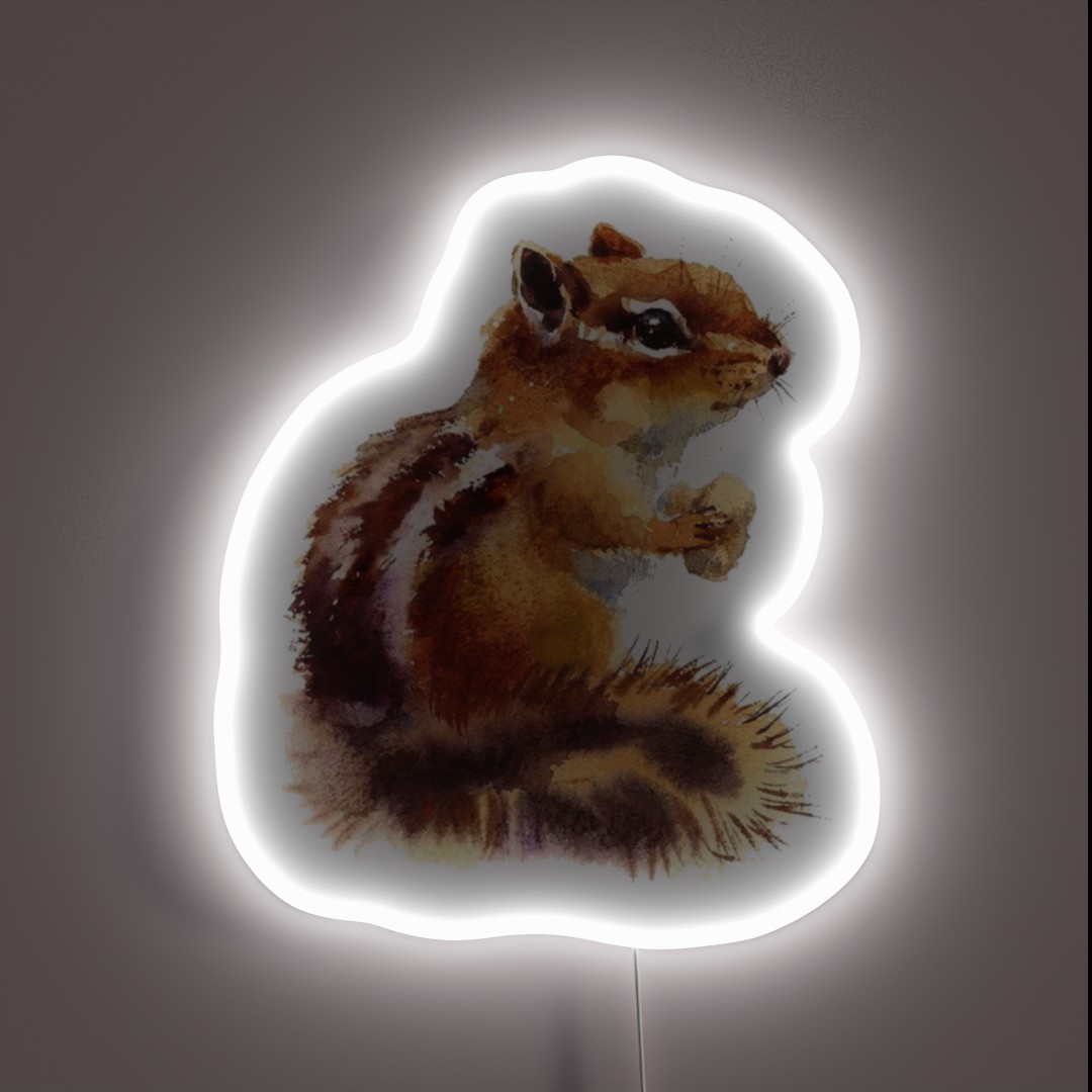 Watercolor Chipmunk Squirrel RGB Neon Sign Watercolor Chipmunk Squirrel RGB Neon Sign