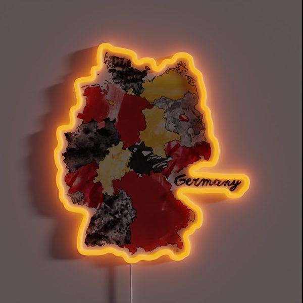 Watercolor Countries Germany RGB Neon Sign