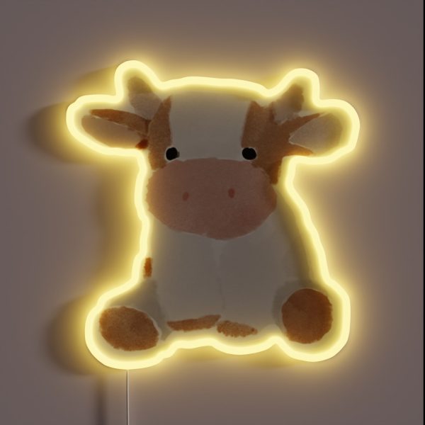 Watercolor Cow RGB Neon Sign