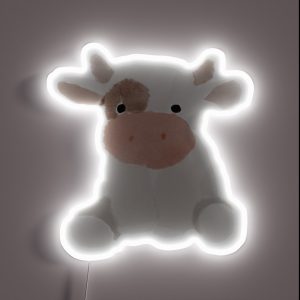 Watercolor Cow White And Brown RGB Neon Sign Watercolor Cow White And Brown RGB Neon Sign