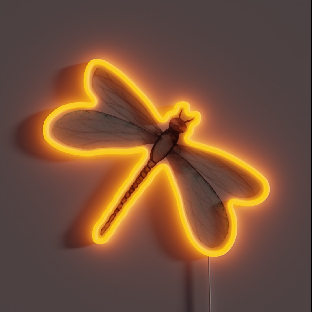 Watercolor Dragonfly RGB Neon Sign Watercolor Dragonfly RGB Neon Sign