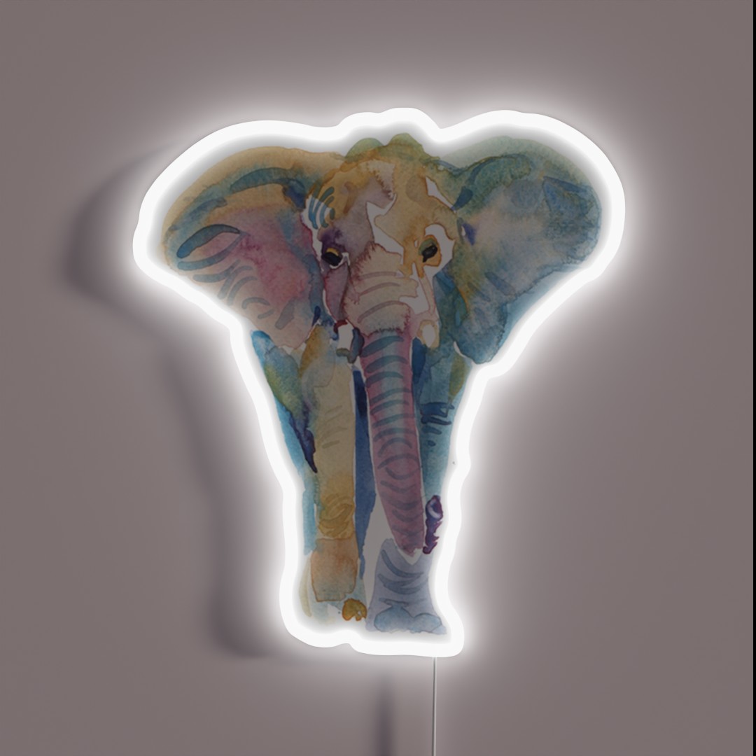 Watercolor Elephant RGB Neon Sign Watercolor Elephant RGB Neon Sign