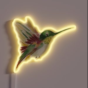 Watercolor Hummingbird RGB Neon Sign