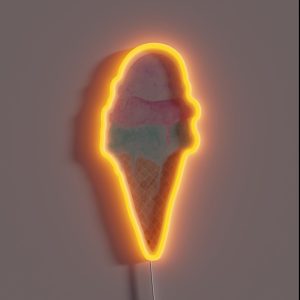 Watercolor Ice Cream Cone RGB Neon Sign Watercolor Ice Cream Cone RGB Neon Sign