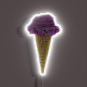 Watercolor Icecream Cone Watercolor Ice Cream Cone Dessert RGB Neon Sign