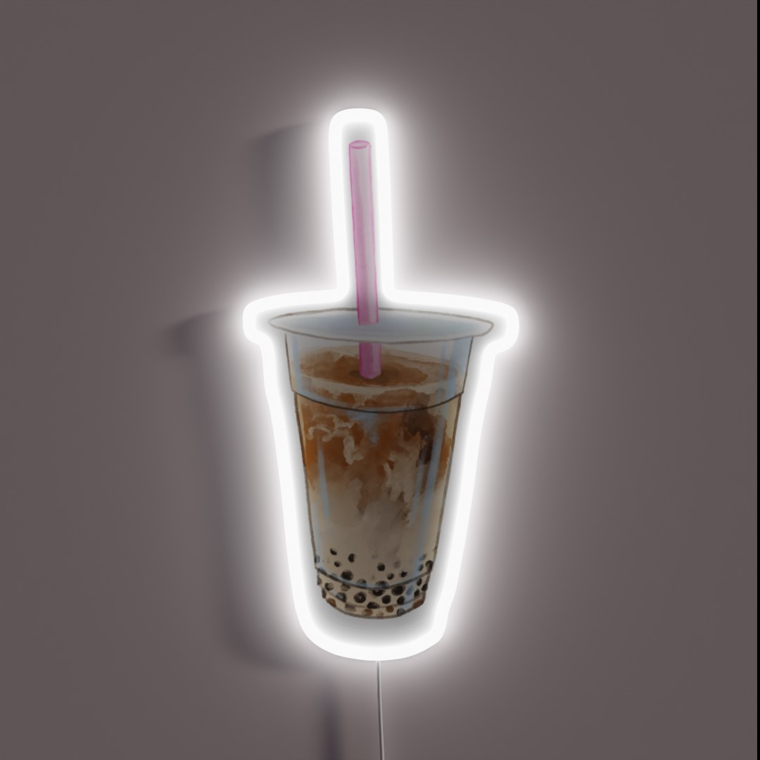 Watercolor Jasmine Milk Tea Boba RGB Neon Sign Watercolor Jasmine Milk Tea Boba RGB Neon Sign