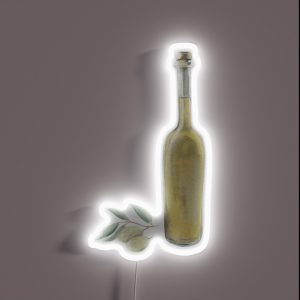 Watercolor Olive Oil Bottle RGB Neon Sign