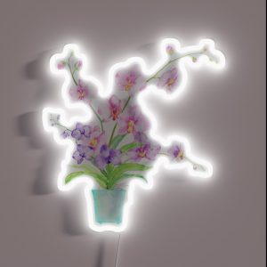 Watercolor Orchid In Pot RGB Neon Sign Watercolor Orchid In Pot RGB Neon Sign