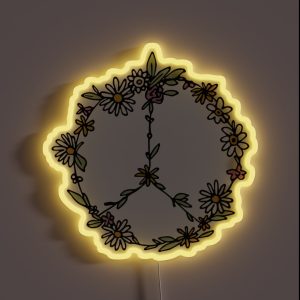 Watercolor Peace Sign Tapestry RGB Neon Sign