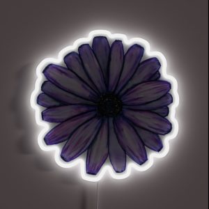 Watercolor Purple Daisy Flower RGB Neon Sign Watercolor Purple Daisy Flower RGB Neon Sign
