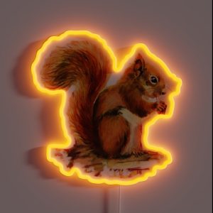 Watercolor Red Squirrel Animal RGB Neon Sign Watercolor Red Squirrel Animal RGB Neon Sign
