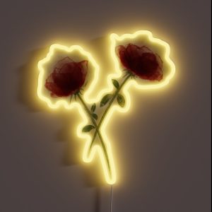 Watercolor Rose Pattern RGB Neon Sign