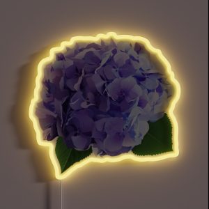 Watercolor Style Hydrangea Flowers Set RGB Neon Sign
