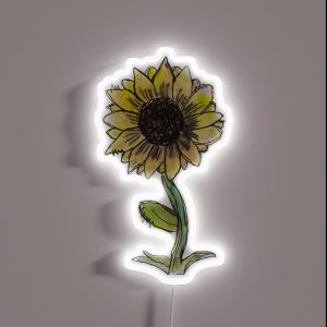 Watercolor Sunflower RGB Neon Sign