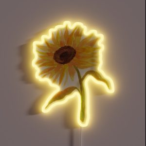 Watercolor Sunflower RGB Neon Sign
