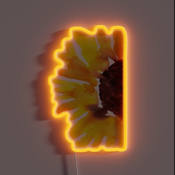 Watercolor Sunflower RGB Neon Sign