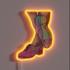Watercolor Tap Dance Shoes RGB Neon Sign