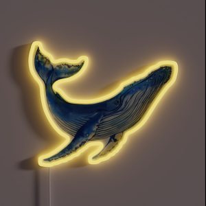 Watercolor Whale RGB Neon Sign