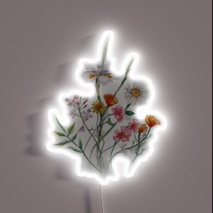 Watercolor Wildflowers RGB Neon Sign