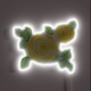 Watercolor Yellow Roses RGB Neon Sign