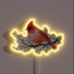 Watercolour Red Cardinal Bird RGB Neon Sign Watercolour Red Cardinal Bird RGB Neon Sign