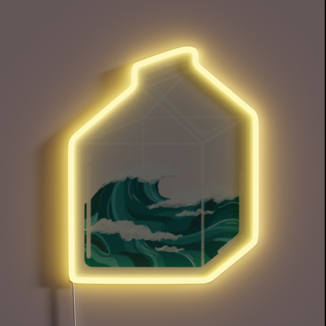 Wave In A Carton RGB Neon Sign Wave In A Carton RGB Neon Sign