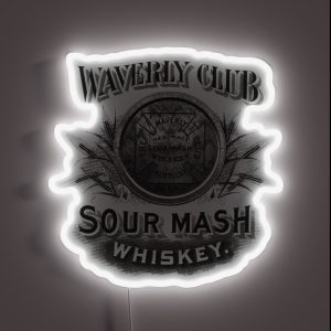 Waverly Club Sour Mash Whiskey RGB Neon Sign Waverly Club Sour Mash Whiskey RGB Neon Sign