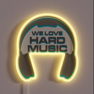 We Love Hard Music Quote RGB Neon Sign We Love Hard Music Quote RGB Neon Sign