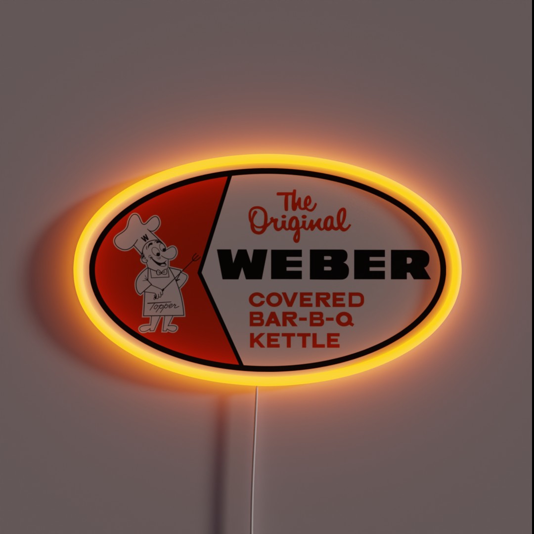 Weber Original Covered Bar B Que Kettle RGB Neon Sign Weber Original Covered Bar B Que Kettle RGB Neon Sign