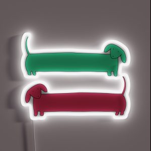 Weiner Dog Design RGB Neon Sign