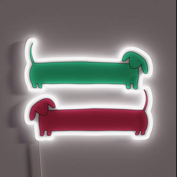 Weiner Dog Design RGB Neon Sign