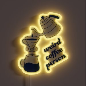 Weird Coffee Person Pour Over Brew RGB Neon Sign Weird Coffee Person Pour Over Brew RGB Neon Sign