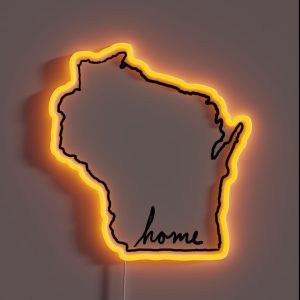 Welcome Home Wisconsin RGB Neon Sign Welcome Home Wisconsin RGB Neon Sign