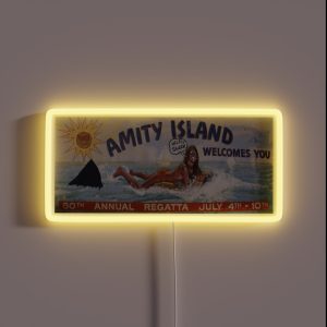Welcome To Amity Island RGB Neon Sign