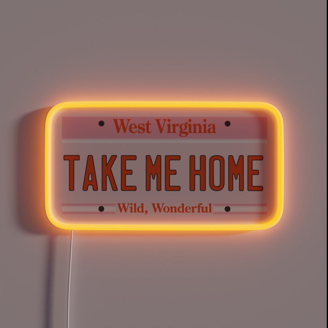 West Virginia License Plate RGB Neon Sign West Virginia License Plate RGB Neon Sign