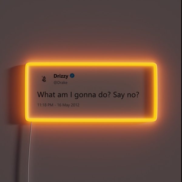 What Am I Gonna Do Say No Drake Tweet RGB Neon Sign