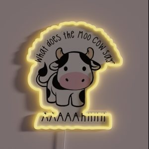 What Does The Moo Cow Say Sebastian Stan RGB Neon Sign