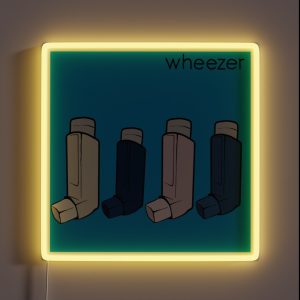 Wheezer Blue Album Weezer But They Re Asthma Puffers RGB Neon Sign