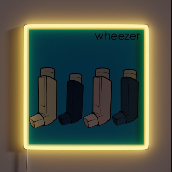 Wheezer Blue Album Weezer But They Re Asthma RGB Neon Sign