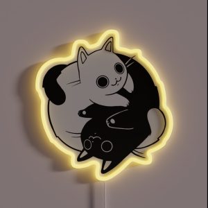 When Opposite Kitties Attract RGB Neon Sign