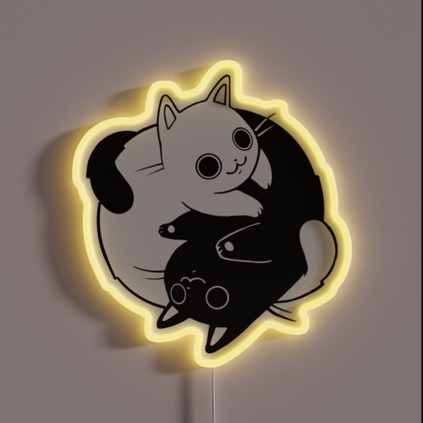 When Opposite Kitties Attract RGB Neon Sign