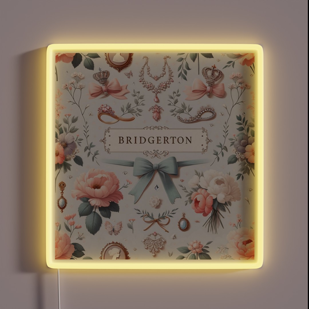 Whimsical World Of Bridgerton Print RGB Neon Sign Whimsical World Of Bridgerton Print RGB Neon Sign